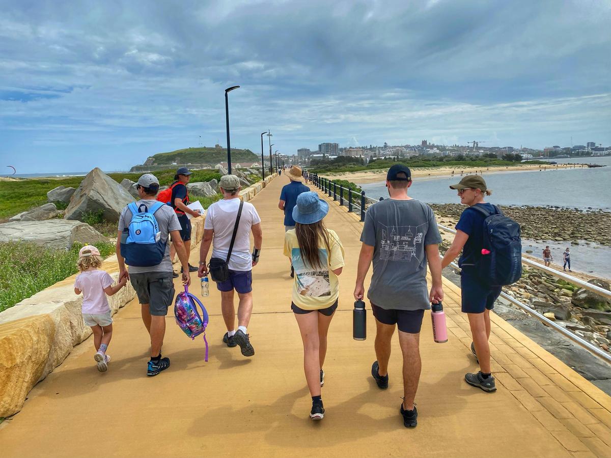 Walking and talking along Macquarie Pier
