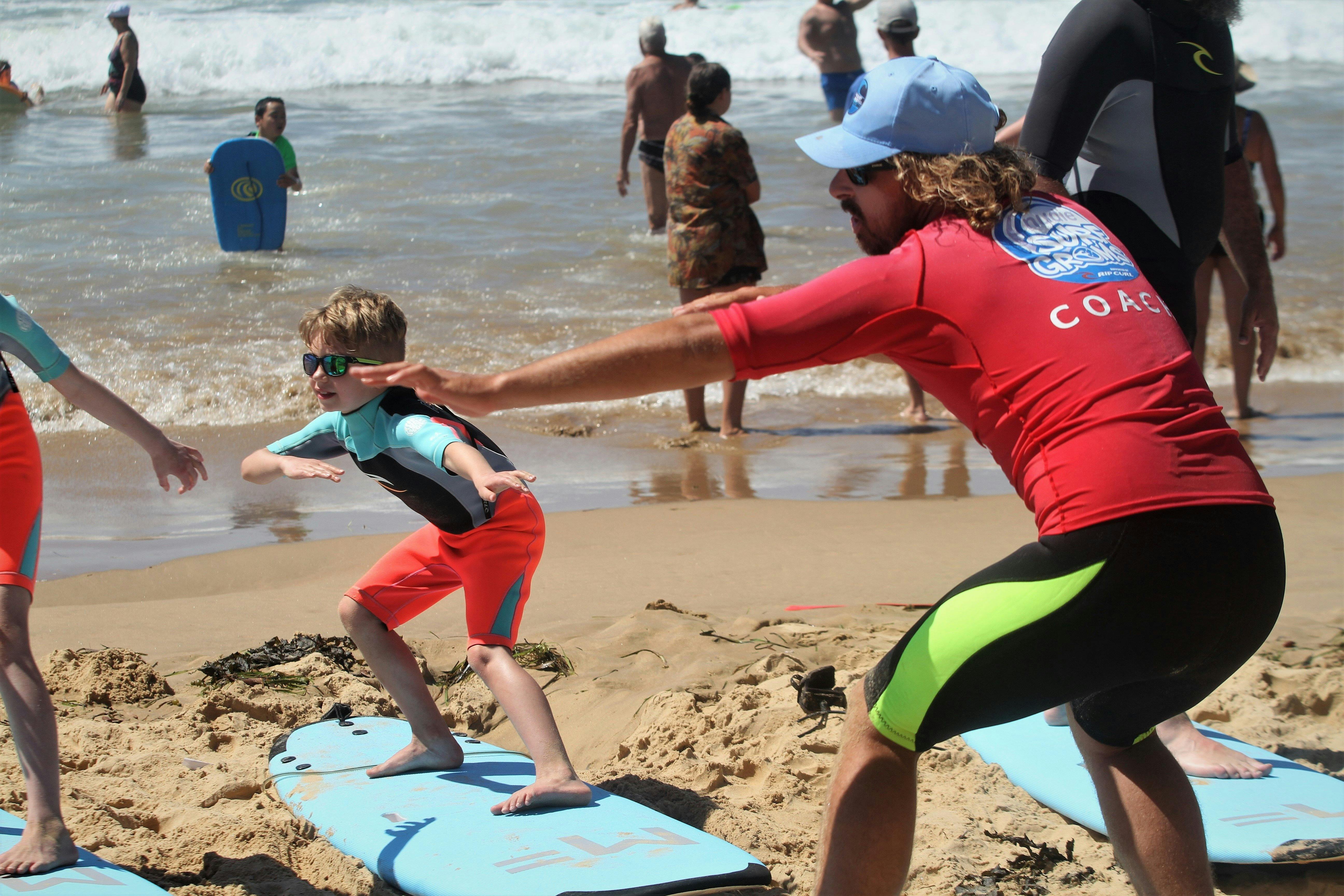 Learning the skills on the beach before hitting the waves