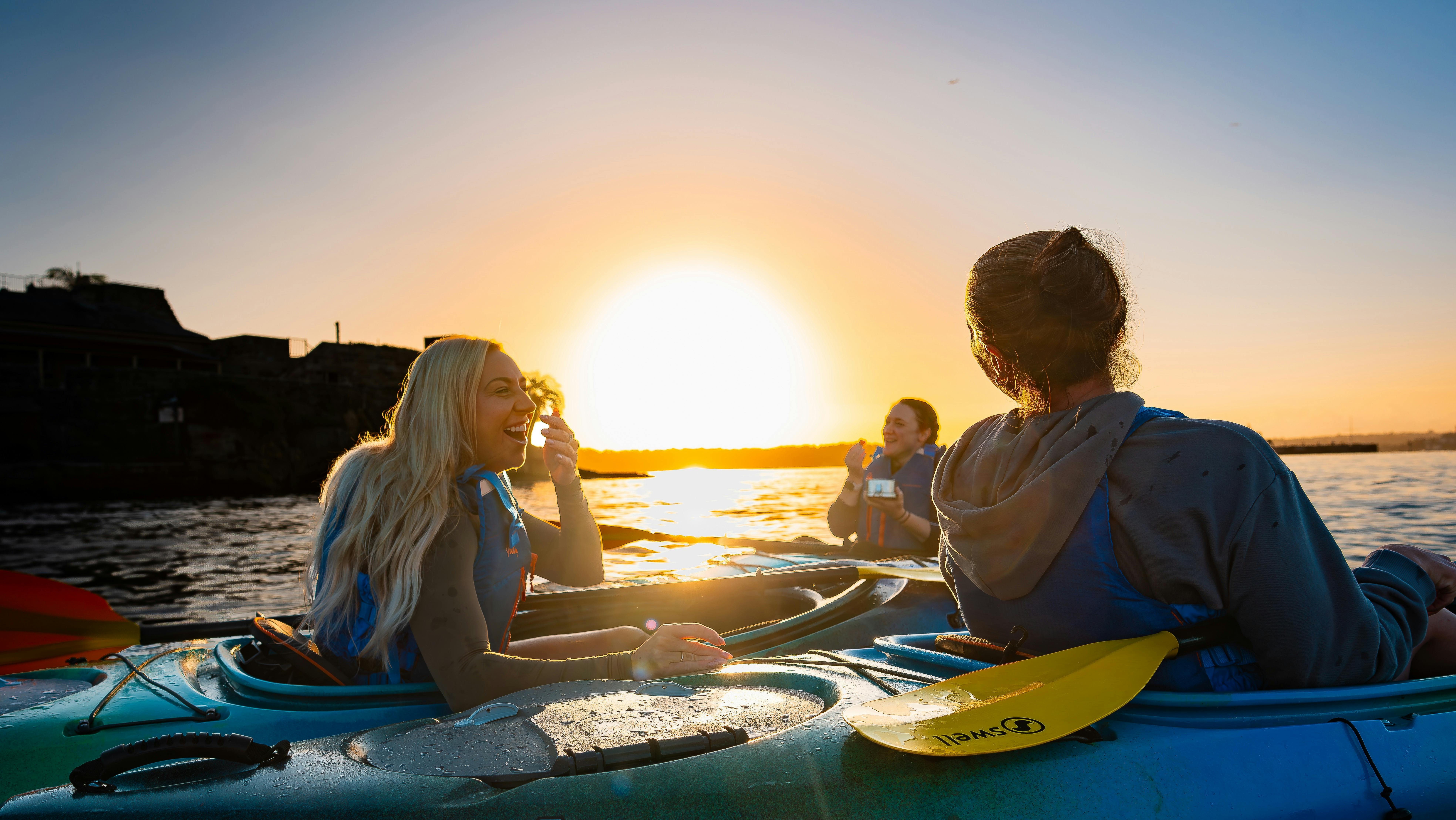 Sunset moments celebrated with friends