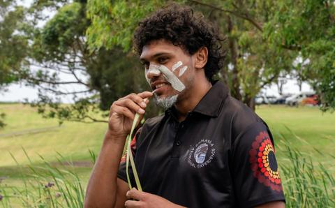 man with bush tucker