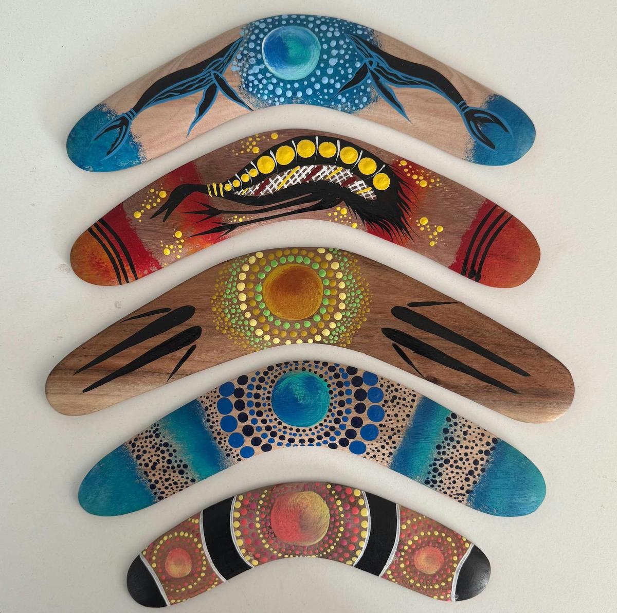 Painted boomerangs