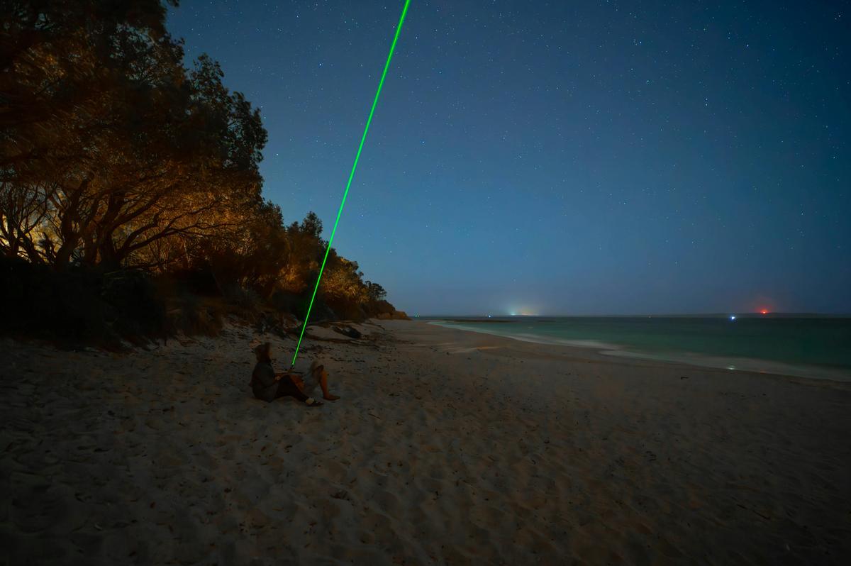laser stargazing beach