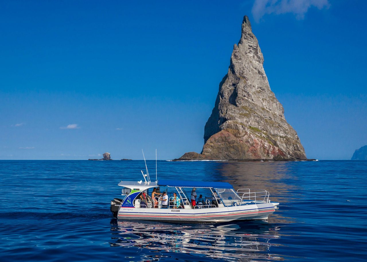 Ball's Pyramid from every angle. Exceptional visibility onboard Reef N Beyond.