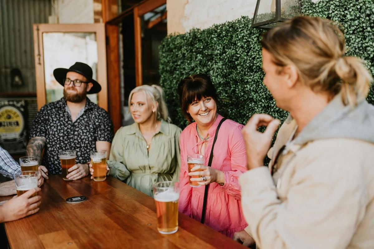 Mudgee Ale Trail clients enjoying the outdoor venues at one of the breweries in Mudgee