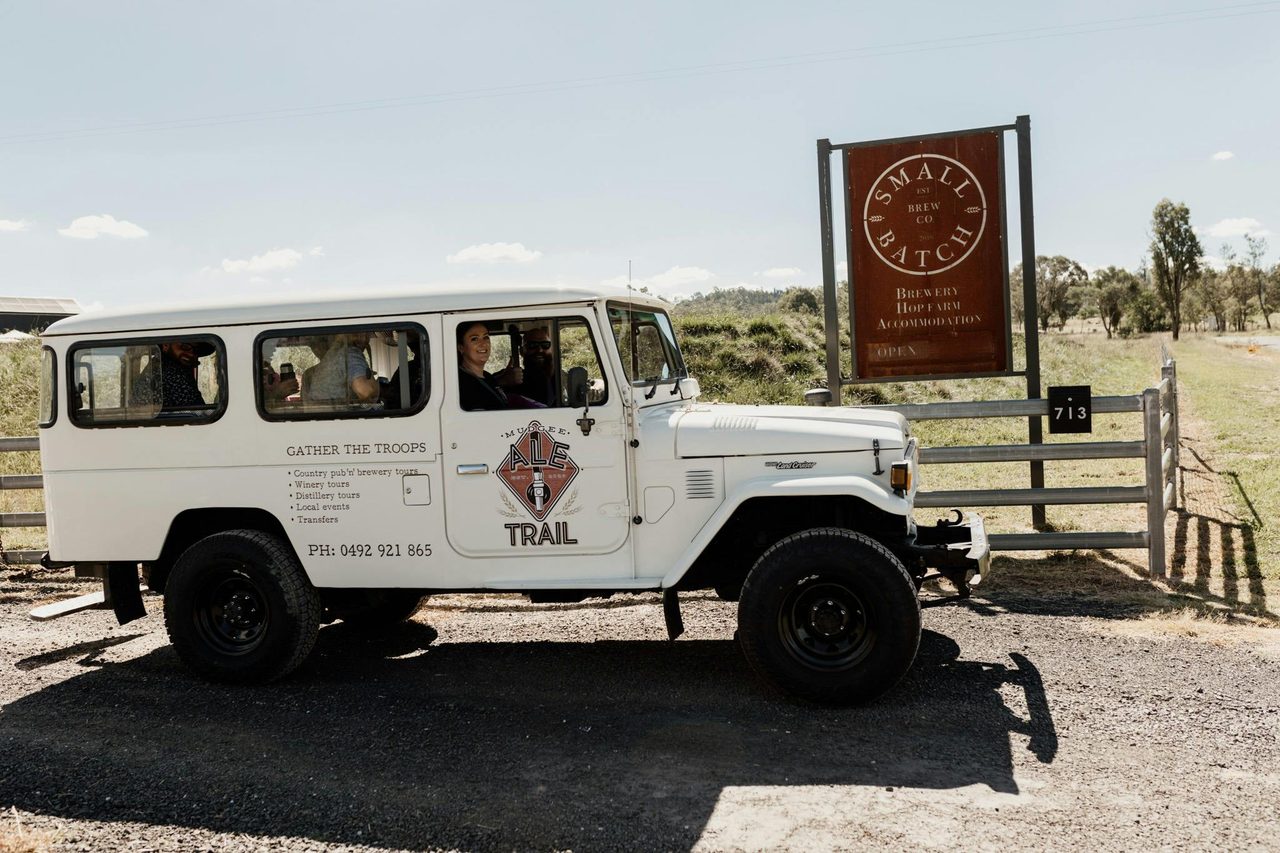 Mudgee Ale trail's troopy at a Mudgee Brewery - Always a favourite with our clients.