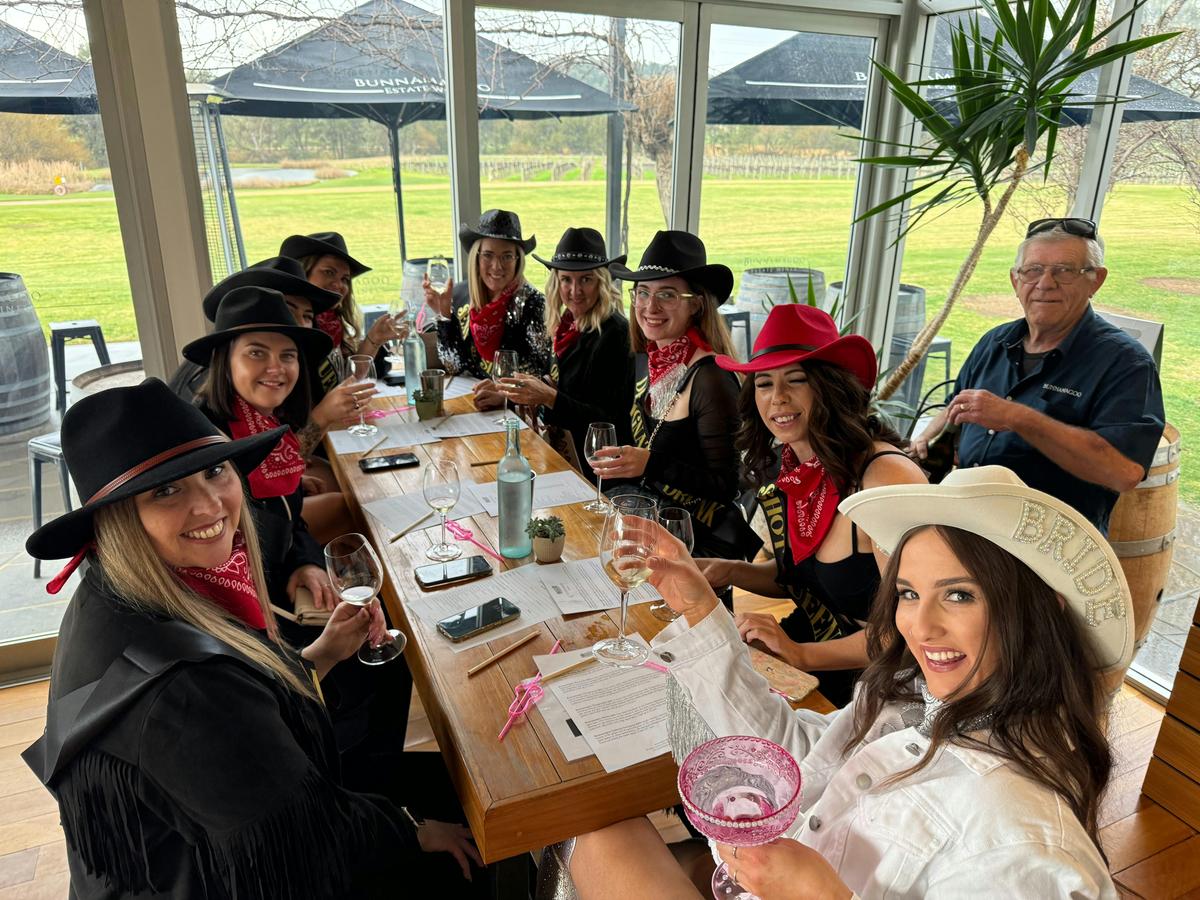 Mudgee Ale Trail Hens tour enjoying a local winery