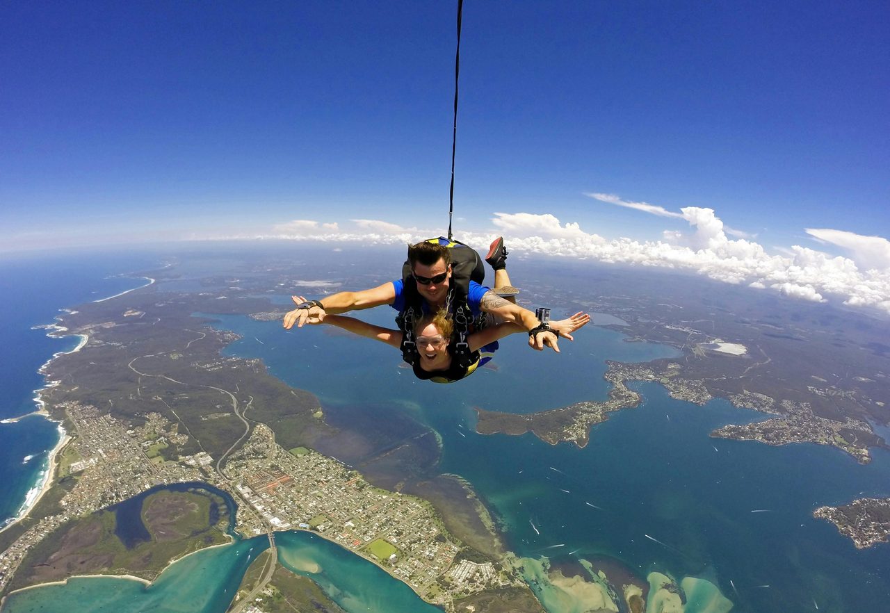 Skydive at Lake Macquarie Airport.  Jump from up to 14000 feet for stunning views of  the Lake Mac!
