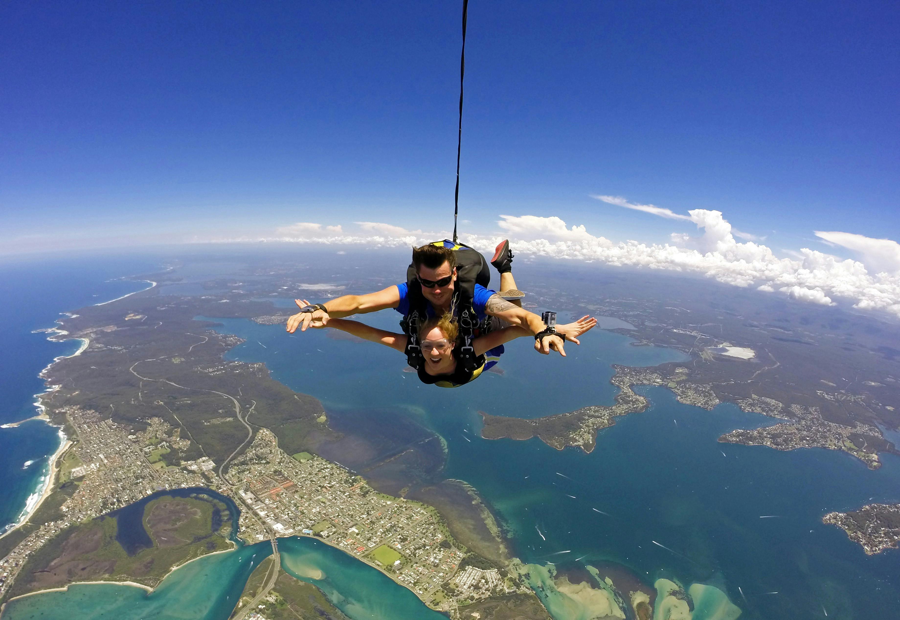 Skydive at Lake Macquarie Airport. Jump from up to 14000 feet for stunning views of the Lake Mac!