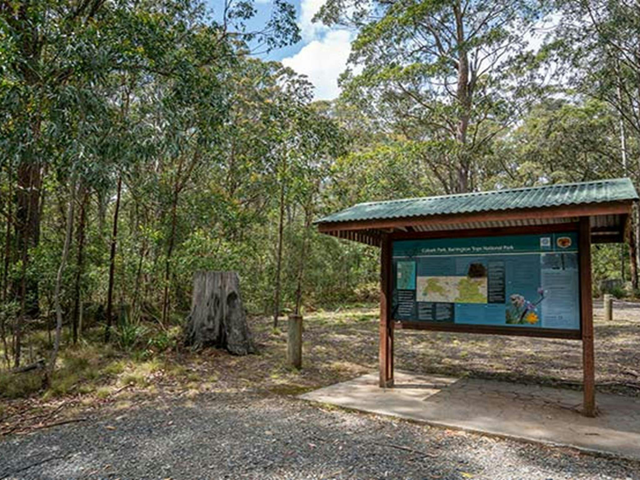 Signage at Cobark Park picnic area in Barrington Tops National Park. Photo: John Spencer &copy; DPIE