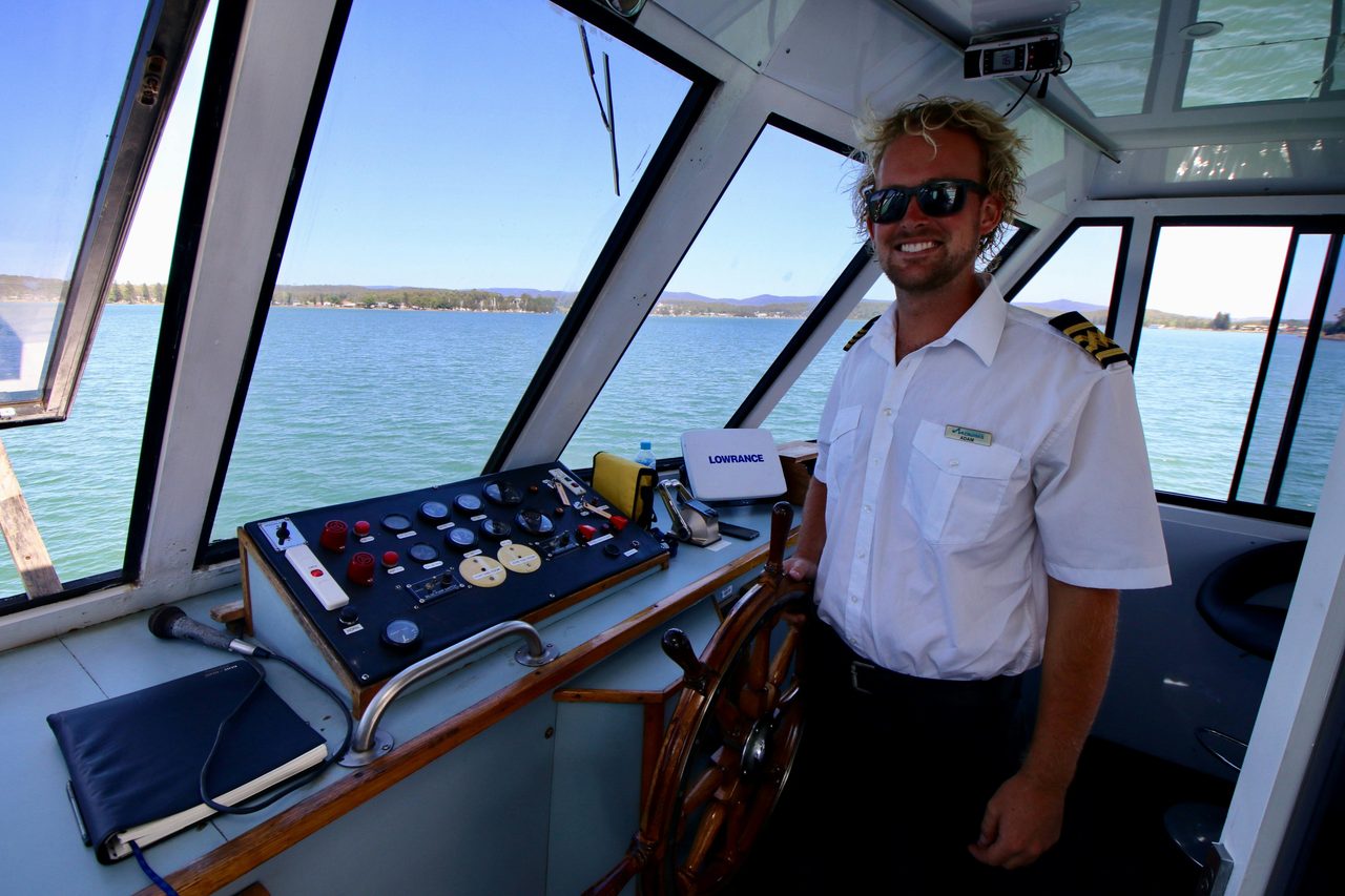 Skipper Adam hard at work