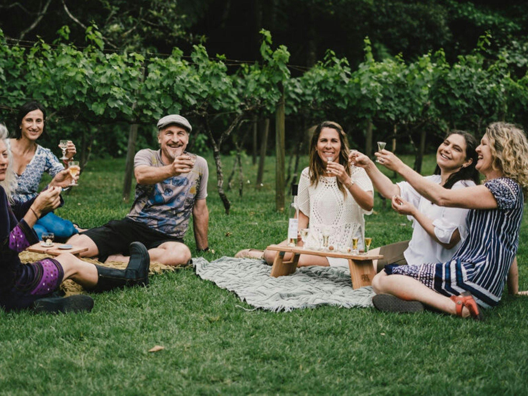 Enjoy Chocolate and wine pairing with friends in the garden