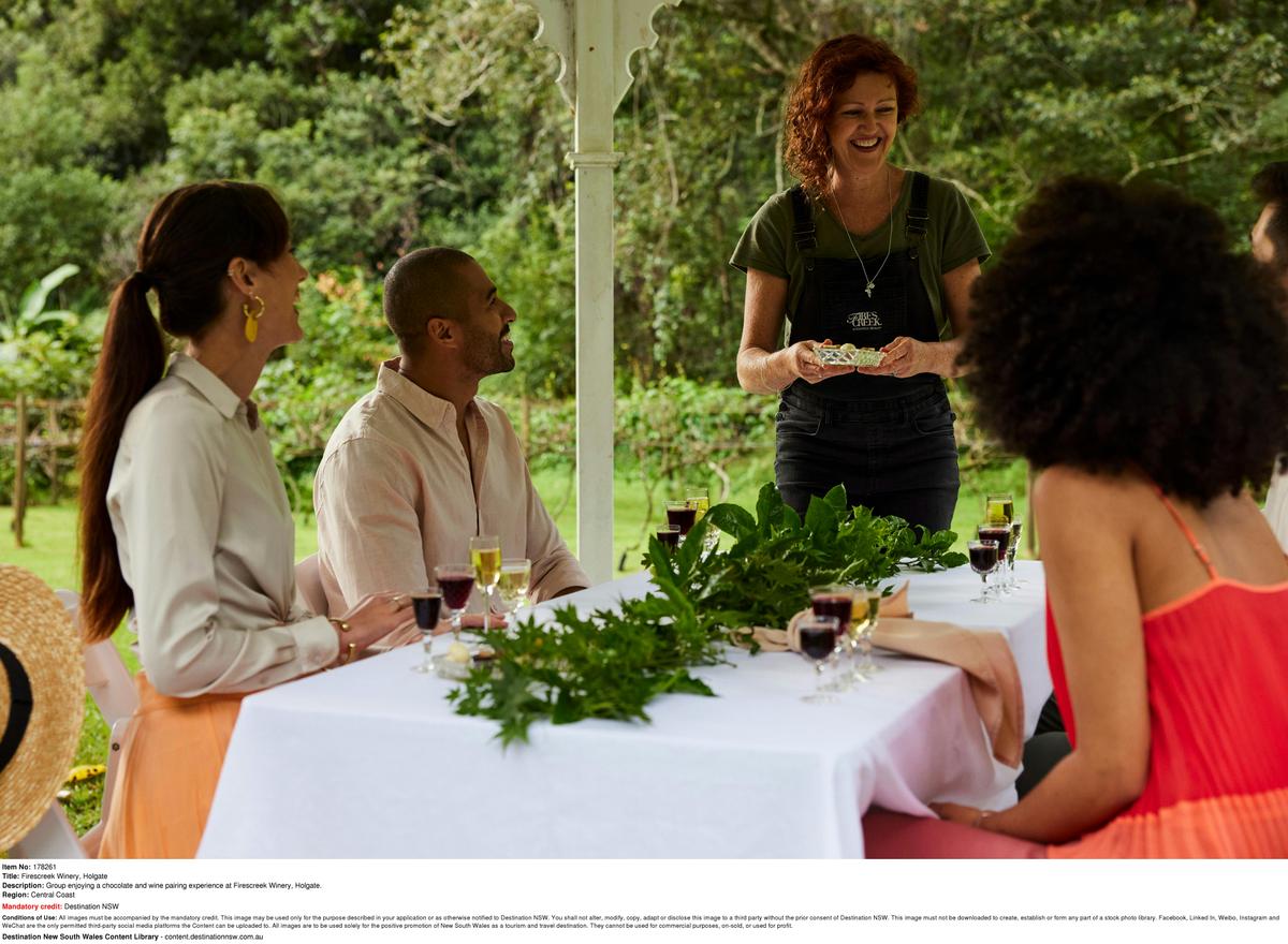 Firescreek Botanical Winery chocolate and wine tasting experience on the Central Coast