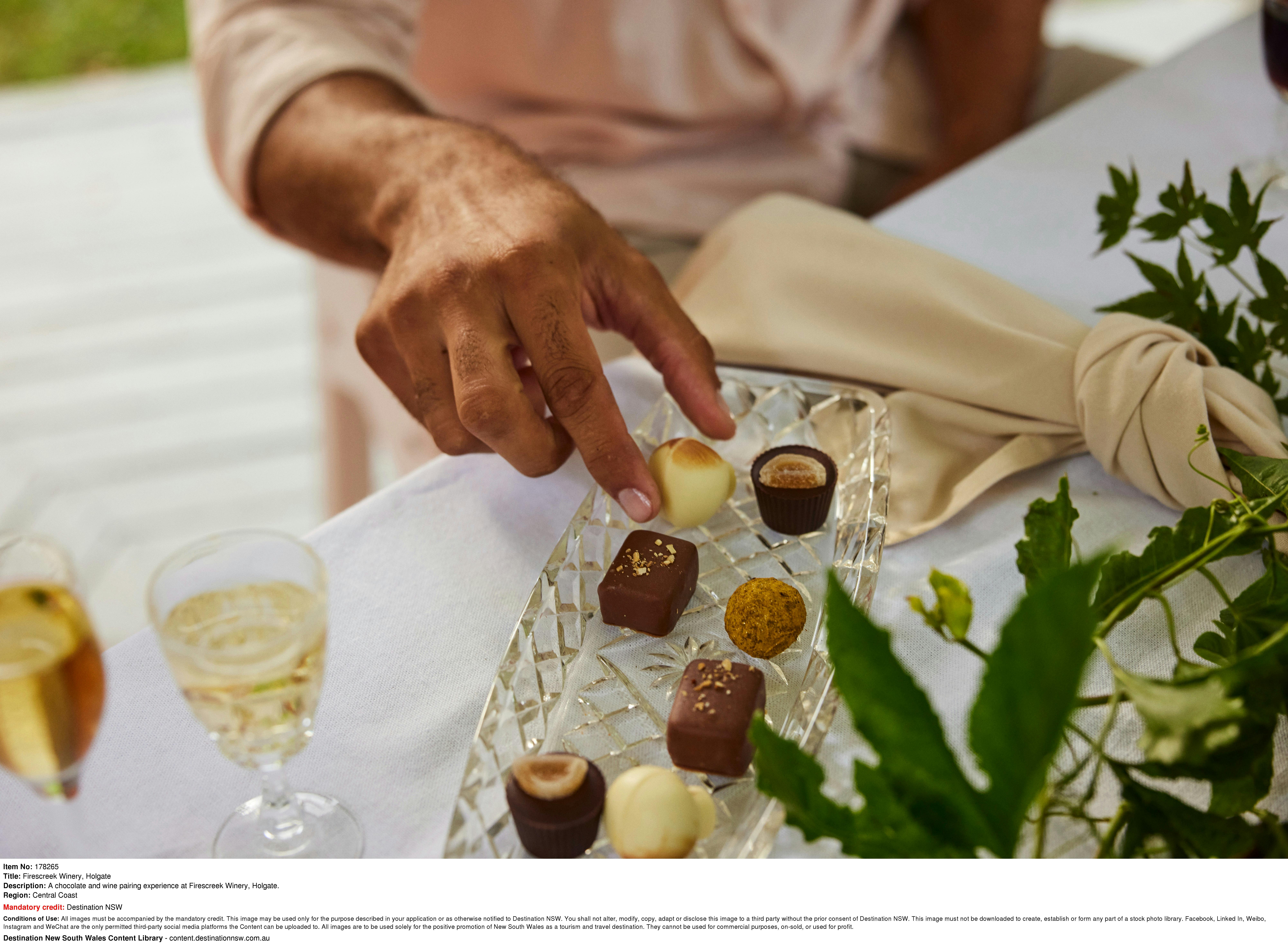 Belgian hand made chocolates paired with fruit wines