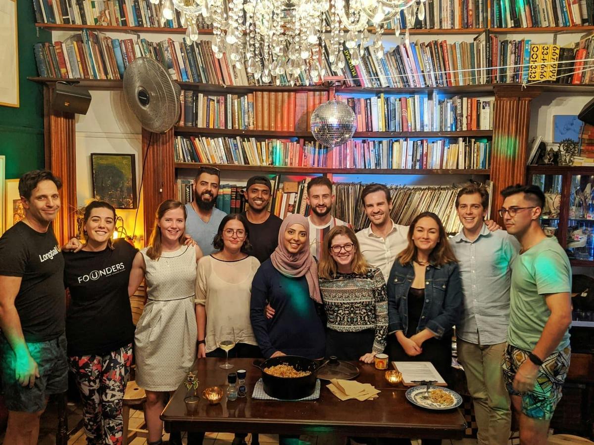 Group photo refugee chef dinner