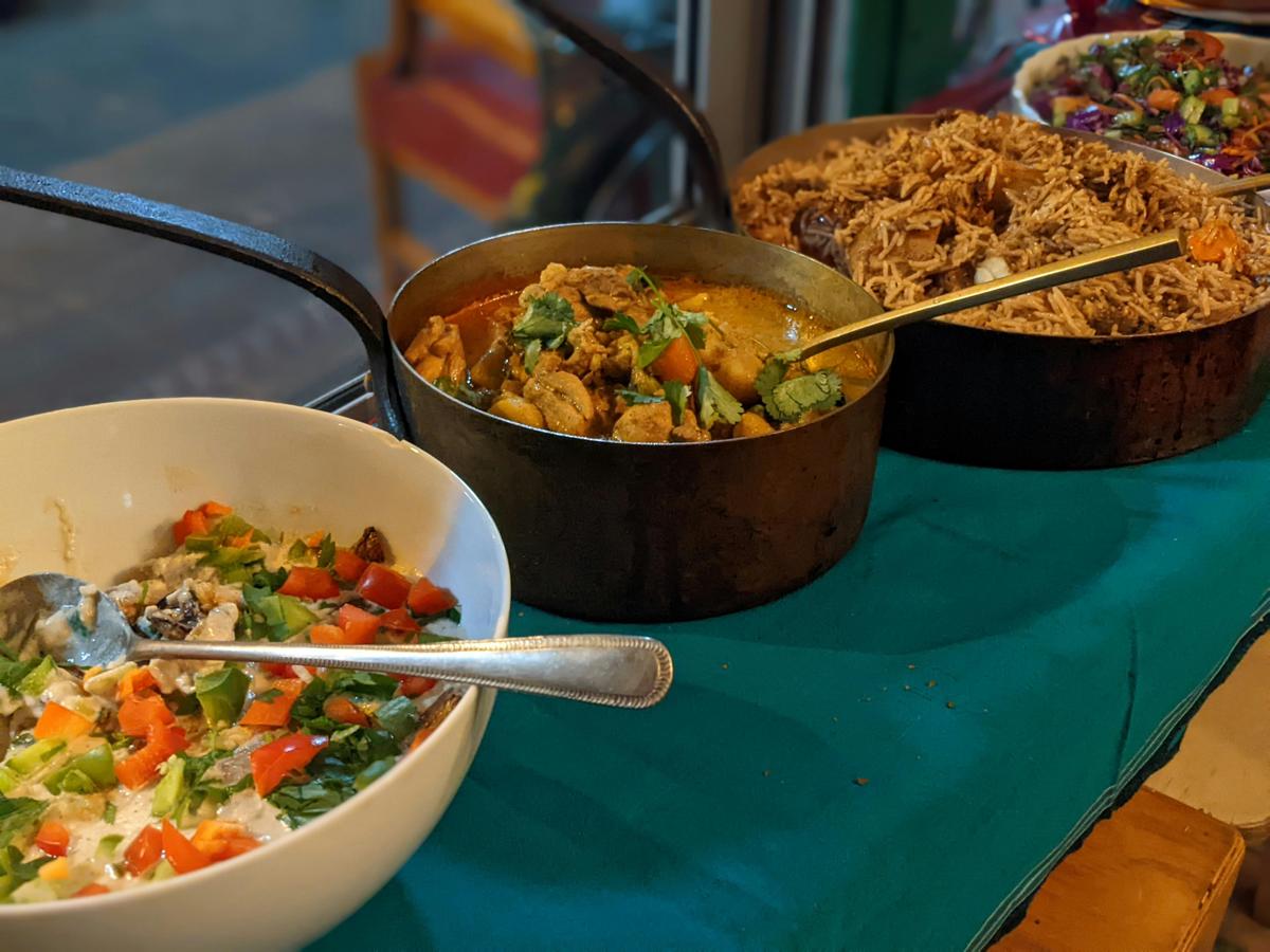 Cuisine served at refugee chef dinner