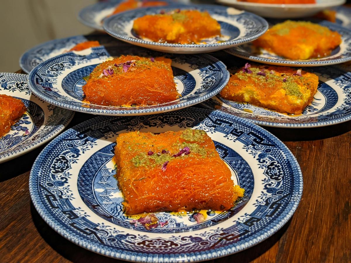 Dessert served at refugee chef dinner