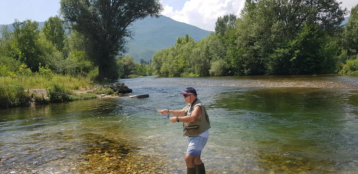 Tane from Tumut fly fishing on the Treska River in Macedonia