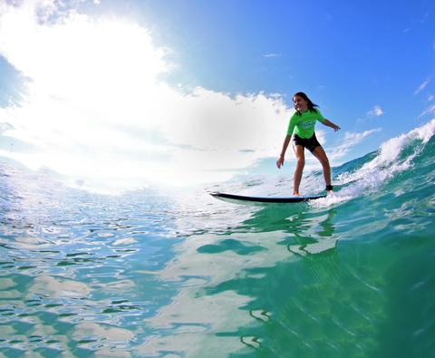 Byron surfing
