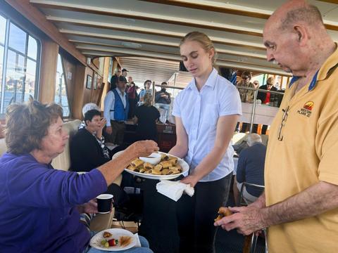 Morning Tea aboard MV Bennelong