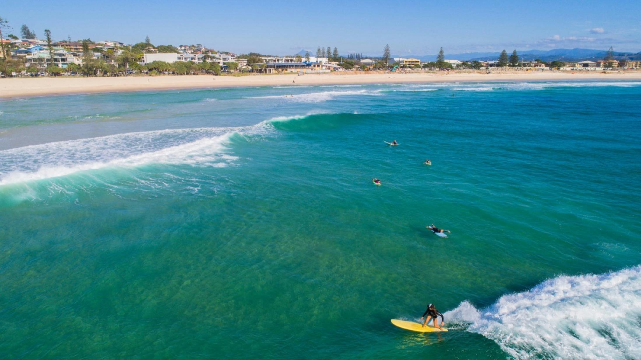 Surfing at Kingscliff