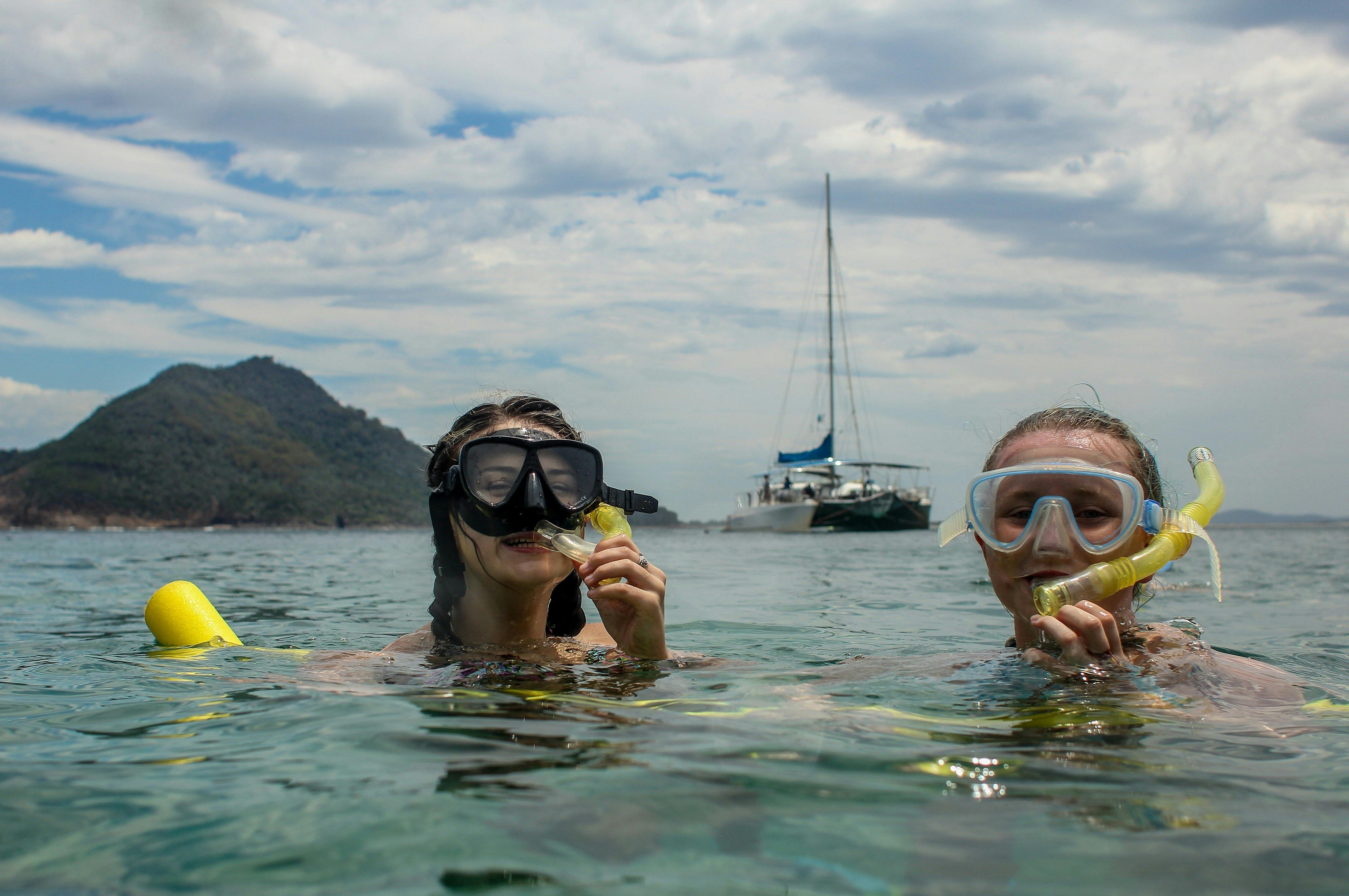 During the summer, come snorkelling at an offshore island where there's lots of marine life to see!