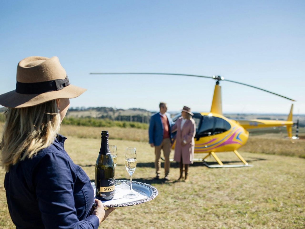 Glass of sparkling on arrival