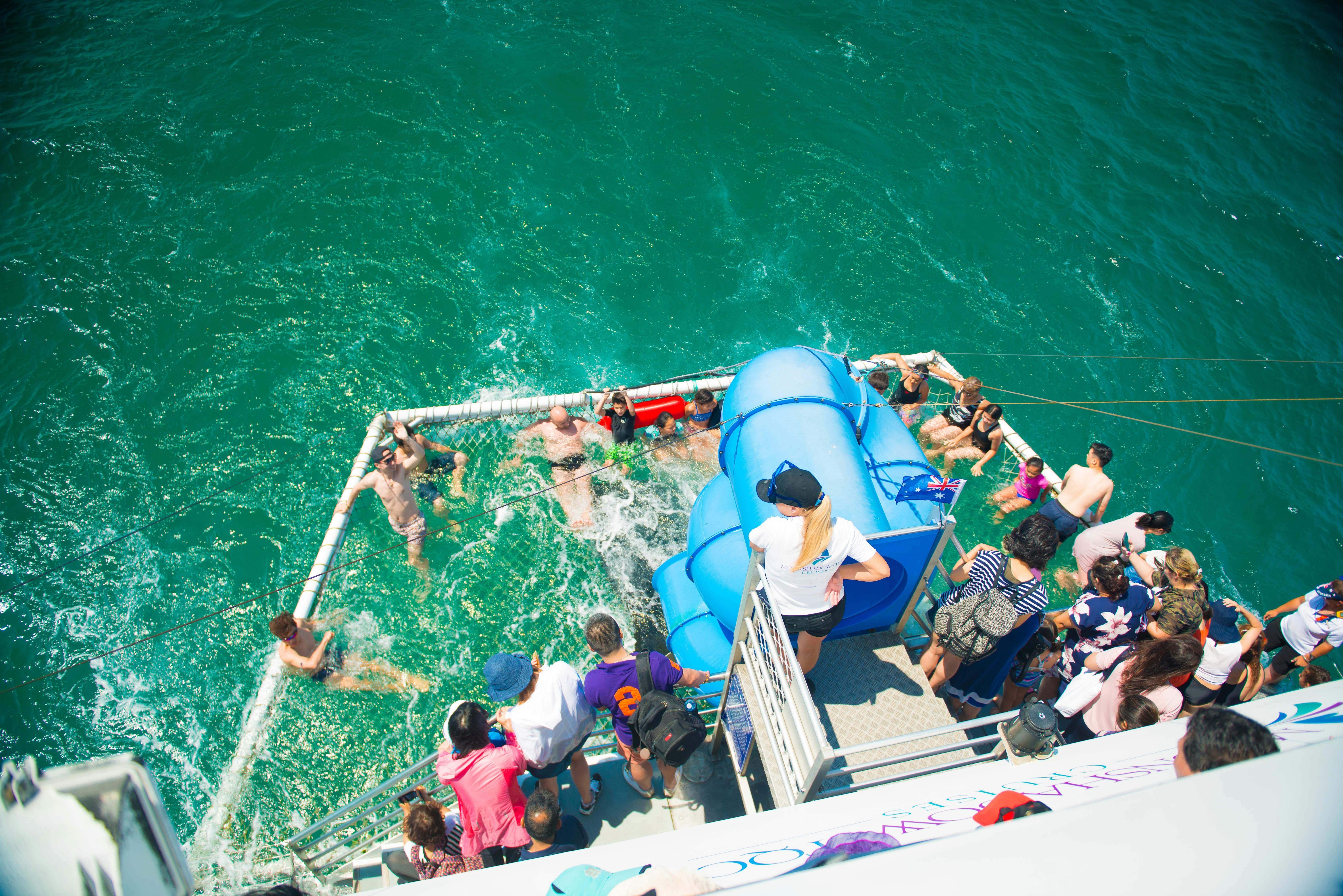 Boom nets on our vessels. Large and smaller pending boat.