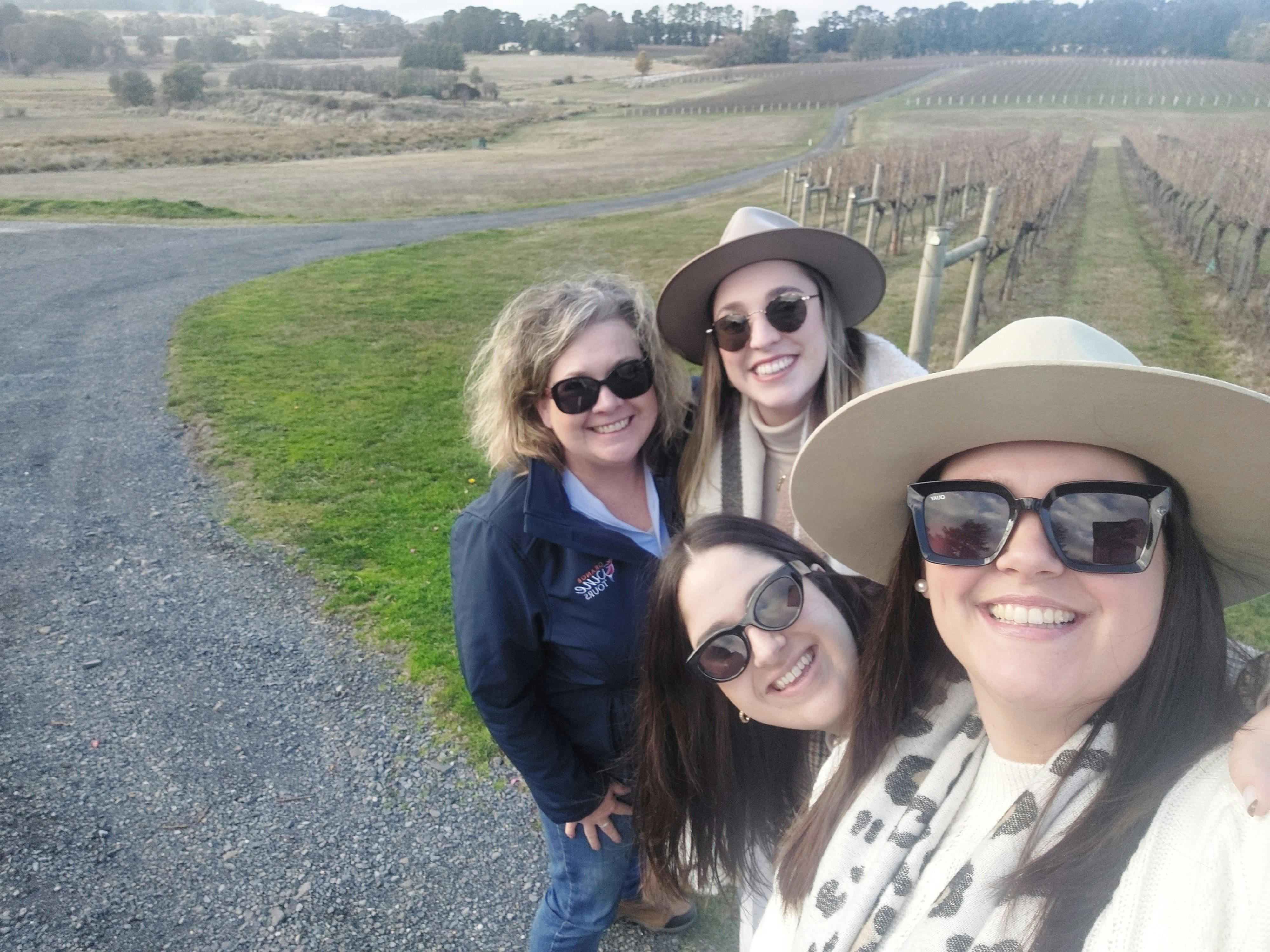 Catherine and the girls at Colmar Estate
