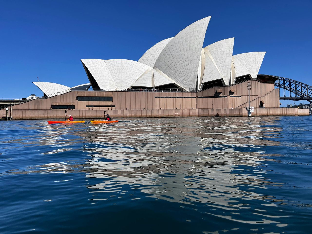 Peaceful experience kayaking in front of Sydney opera house