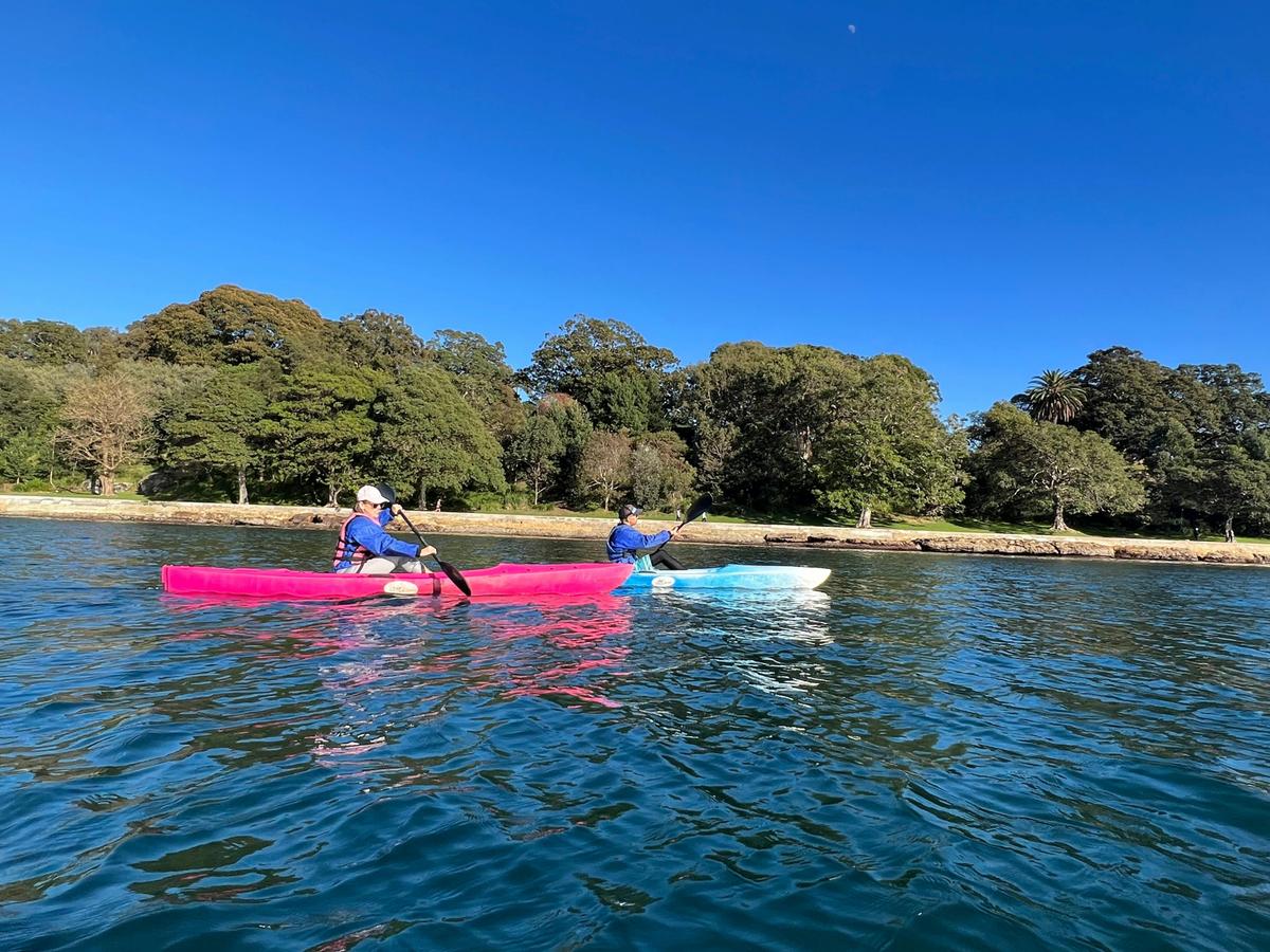 Kayaking around the botanical gardens