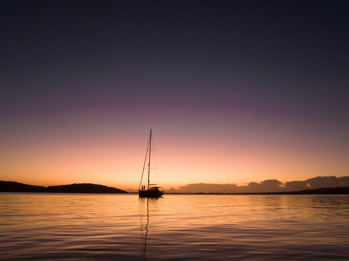Sunset with Sail Lake Macquarie on the beautiful waters of Lake Macquarie