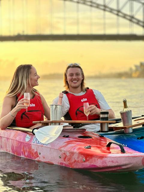 Sydney By Kayak's Sunrise Champagne Breakfast Kayak is a bespoke kayak tour on Sydney Harbour.