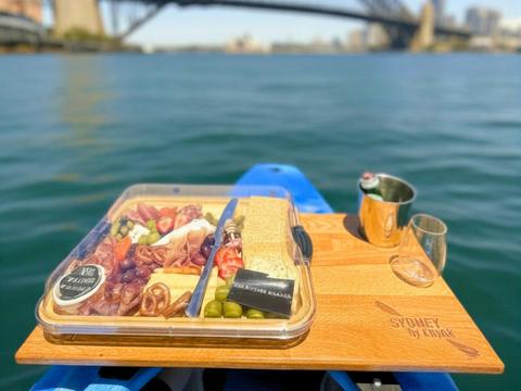 Did someone say cheese platter - from a kayak?! On Sydney Harbour?! Yup - we are more than kayaking.