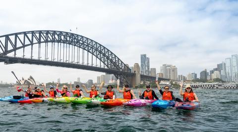 Sydney business shows corporate social responsibility on Sydney Harbour with Sydney By Kayak.