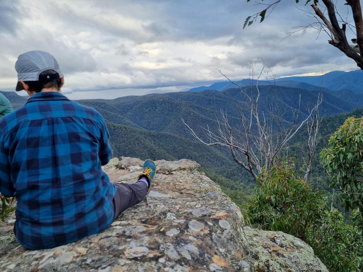 Student studying landforms