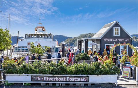 The Riverboat Postman shed is right beside the Hawkesbury River train station at Brooklyn