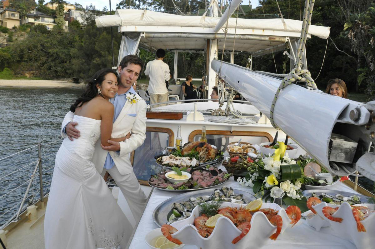 The bride and groom at the reception
