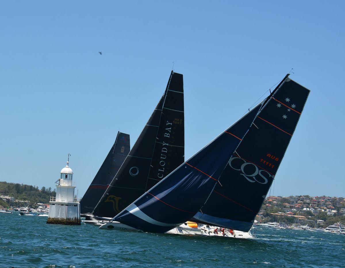Yachts trying to avoid the "wedding cake" which is a channel marker
