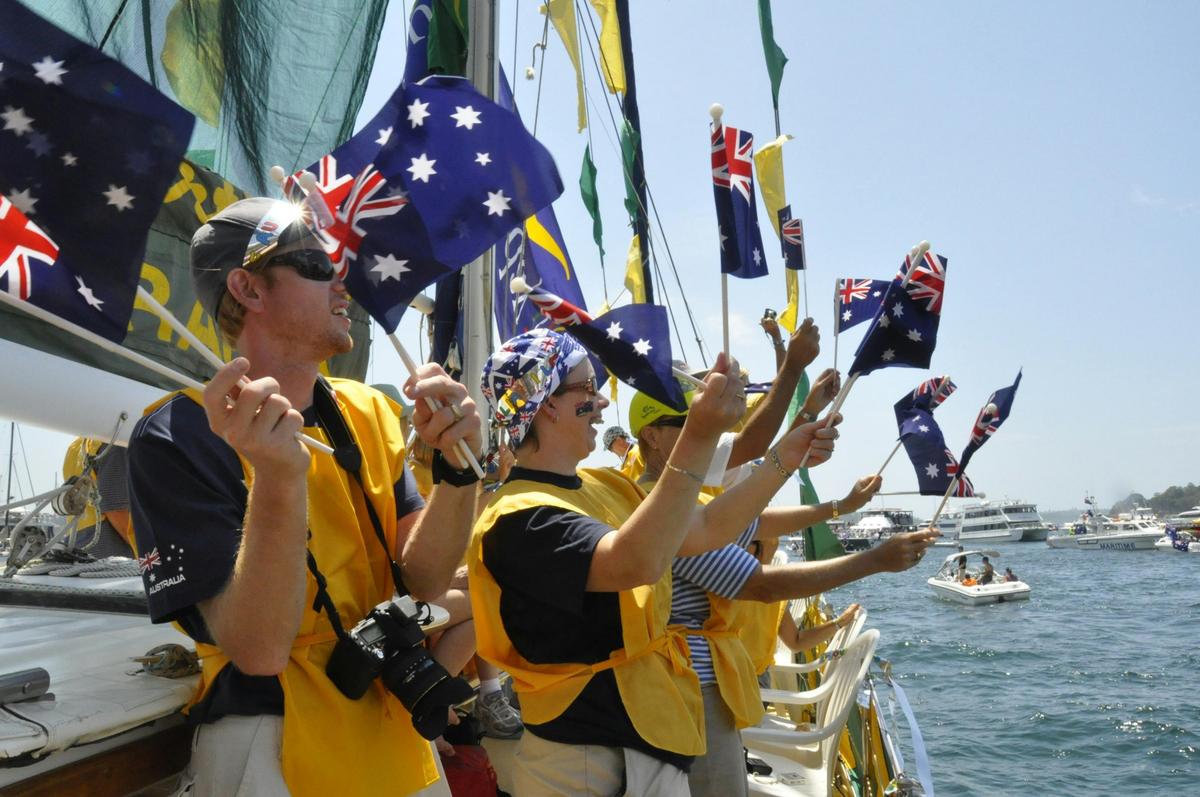 Guests enjoying the Australia Day cruise