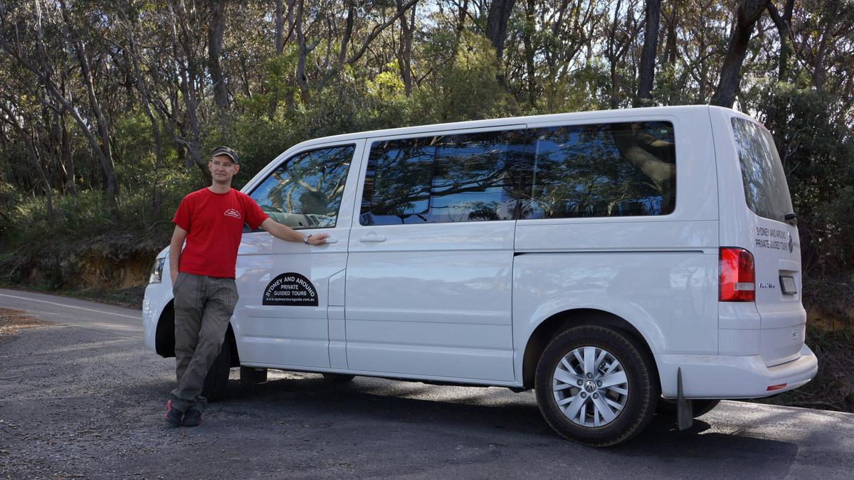 One of company vehicles with guide Andrew