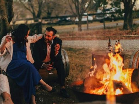 Wine Barrel Fire Pit