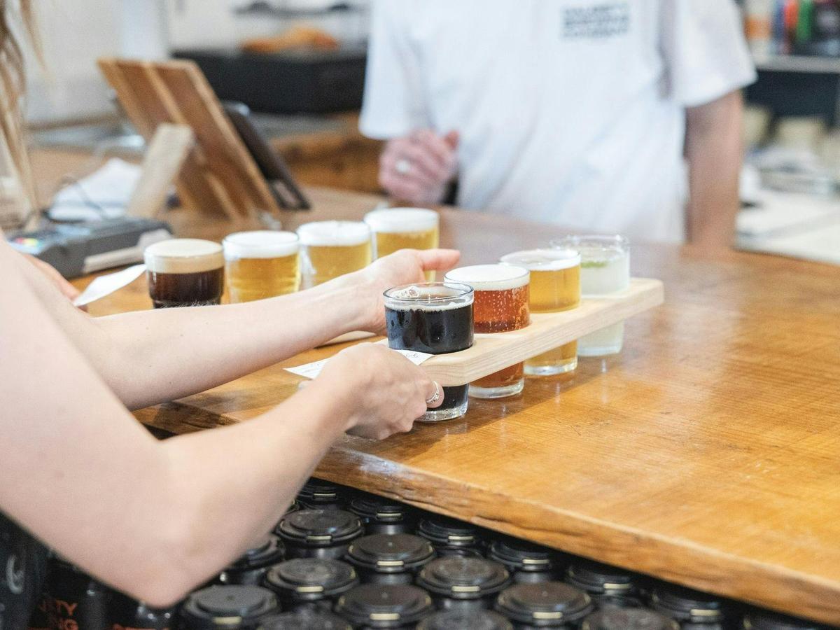 Beer tasting paddle from Dalgety Brewing Co