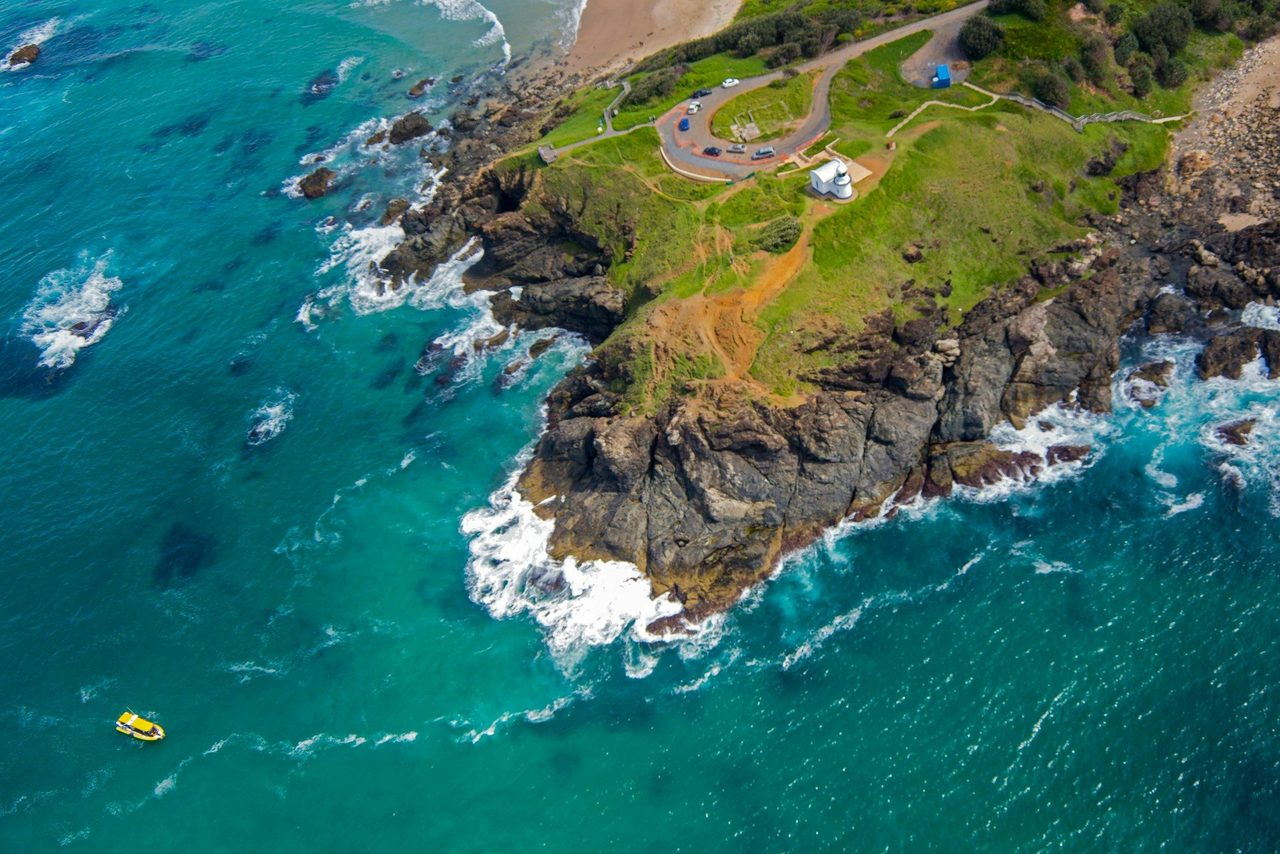 Wave Rider below the Tacking Point Lighthouse