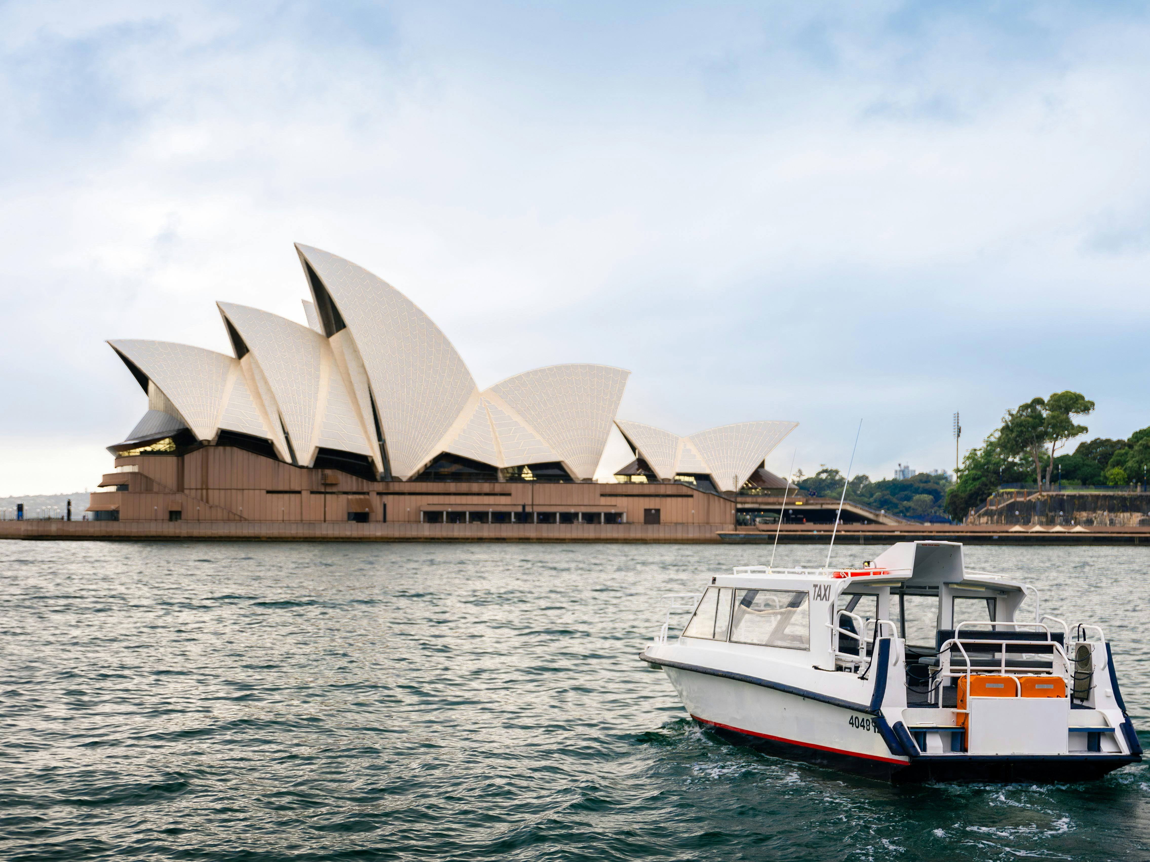 Water taxi facing the Sydney Opera House.