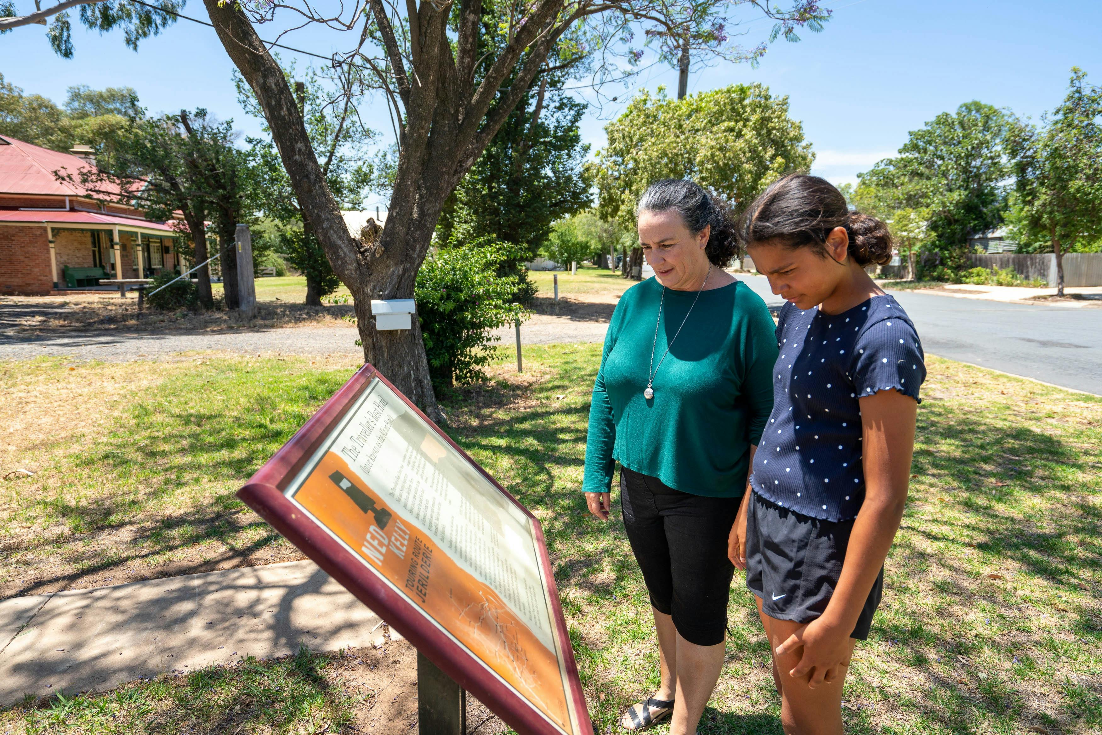 Interpretive signage at the Ned Kelly Raid Trail