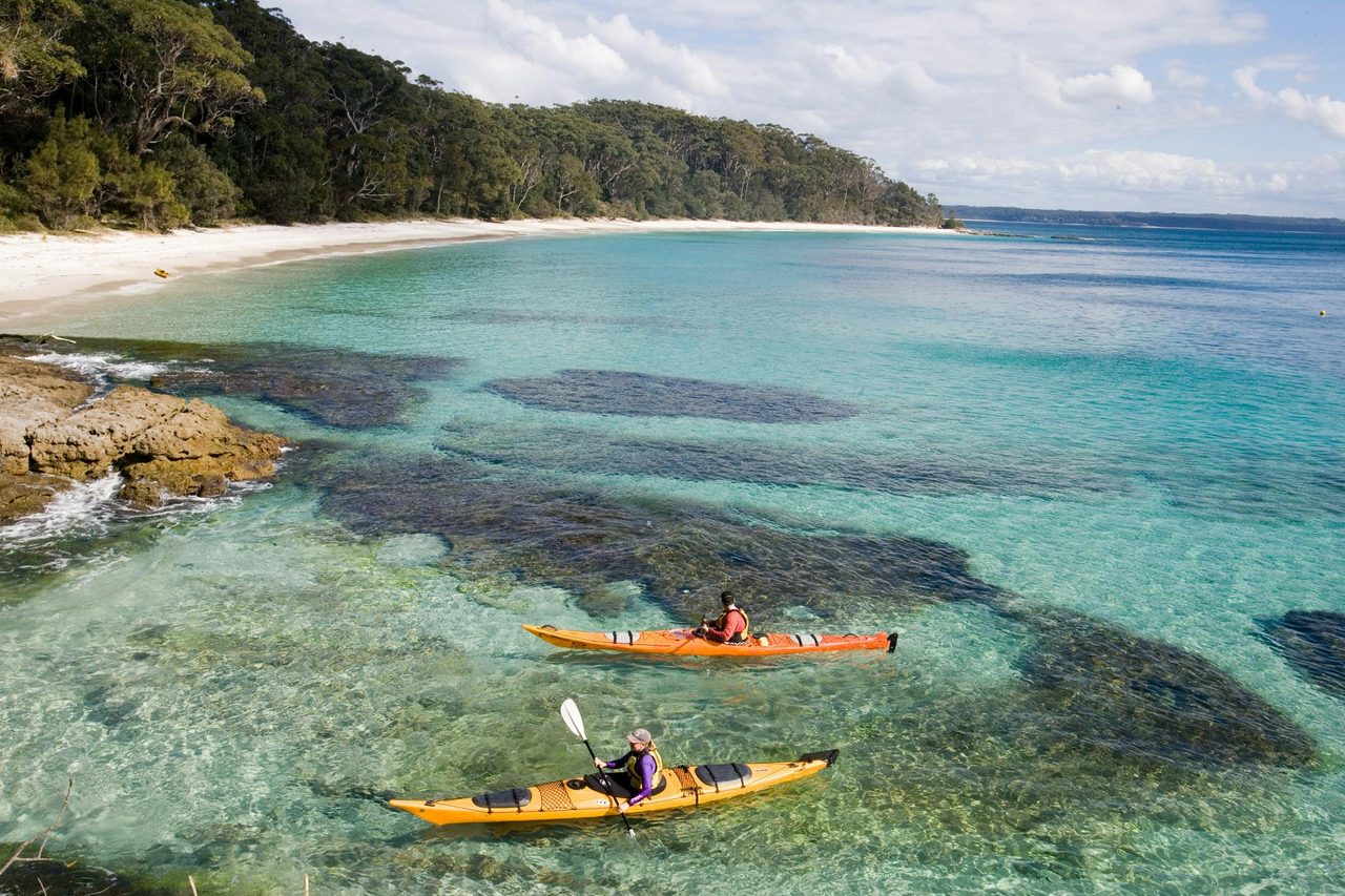 Kayaking at Murrays Beach in Jervis Bay
