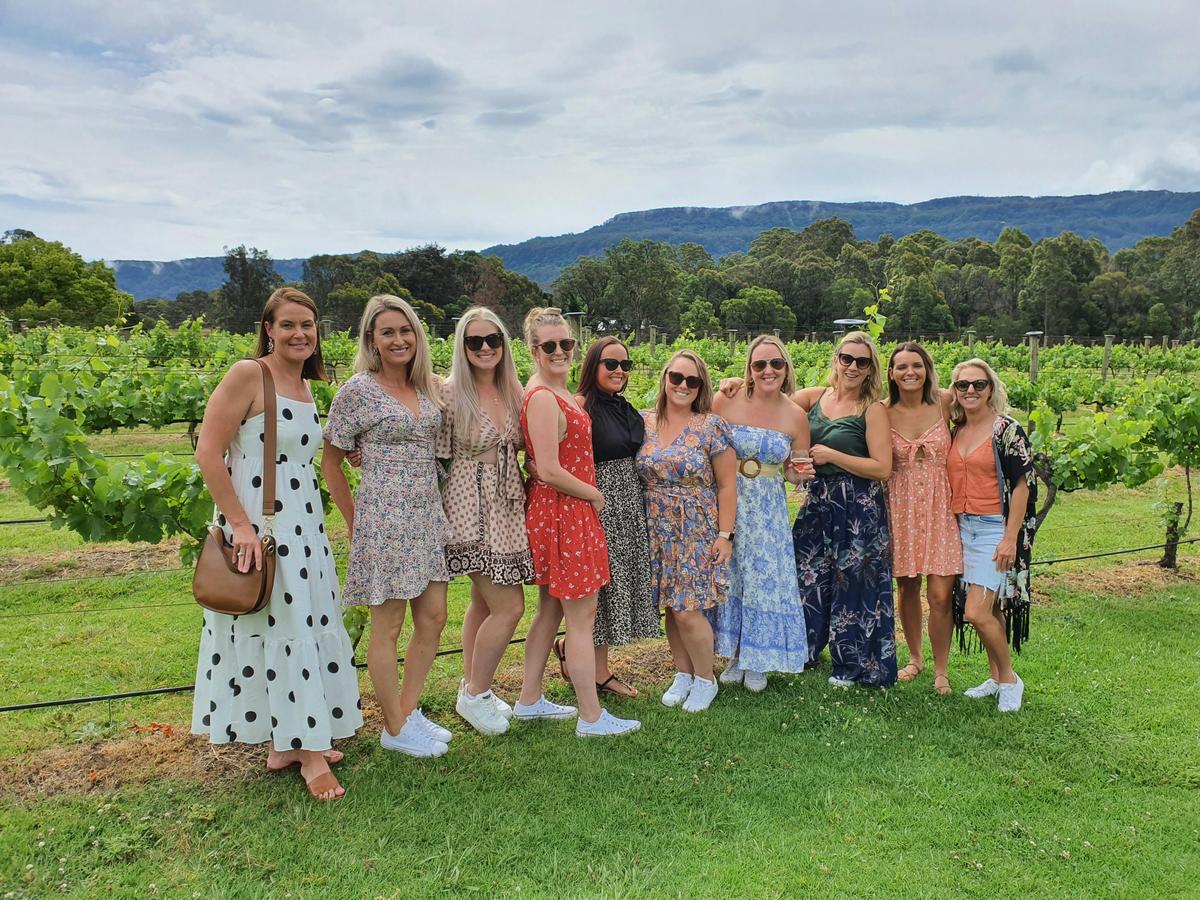 group in the vineyards