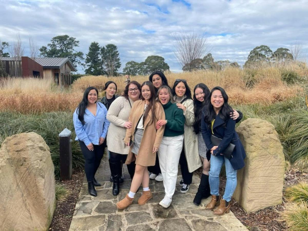 group of girls in country side