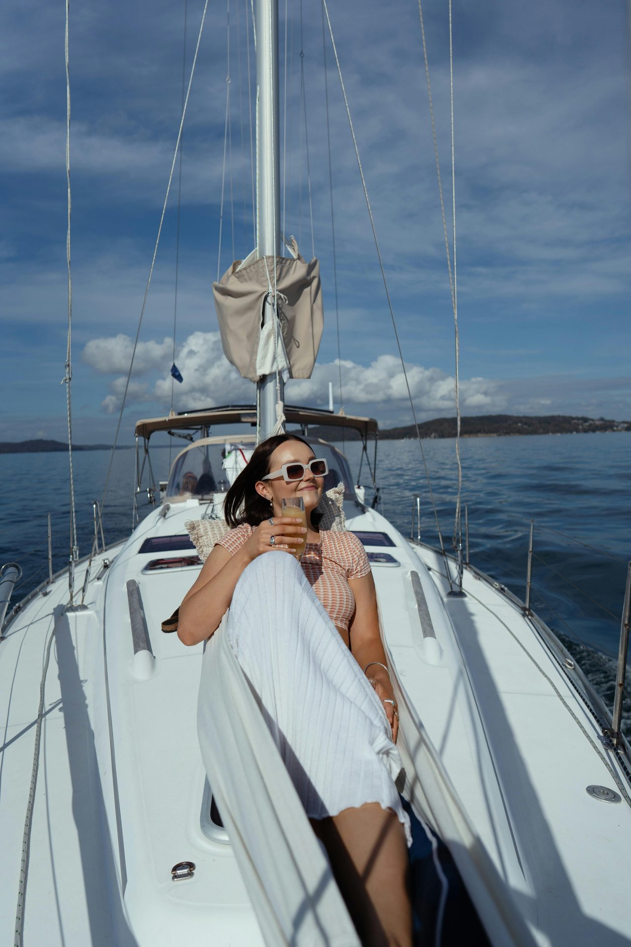 Feel all your cares drift away while relaxing on the bow in a hammock