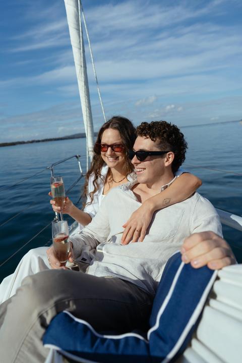 Live your romantic dreams in a hammock on the bow of a luxury yacht